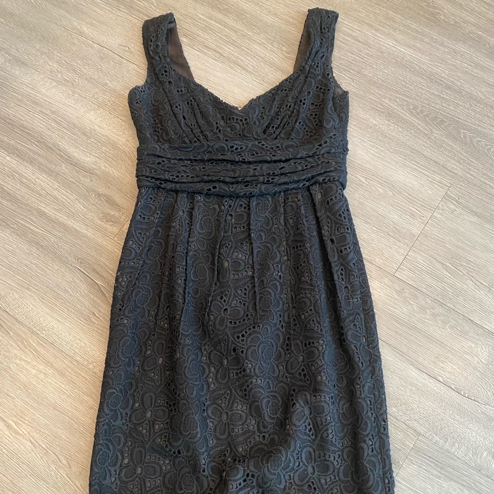 Dolce and Gabbana little black eyelet-brocade 60’s inspired pencil dress